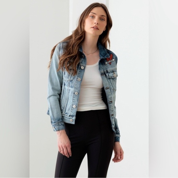 Litz L.A -Pop Art Print Acid Wash Denim Jacket - Picture 2 of 4